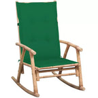 vidaXL Rocking Chair Bamboo, Bamboo, Polyester Standard Durable