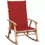 vidaXL Rocking Chair Bamboo, Bamboo, Polyester Standard Durable