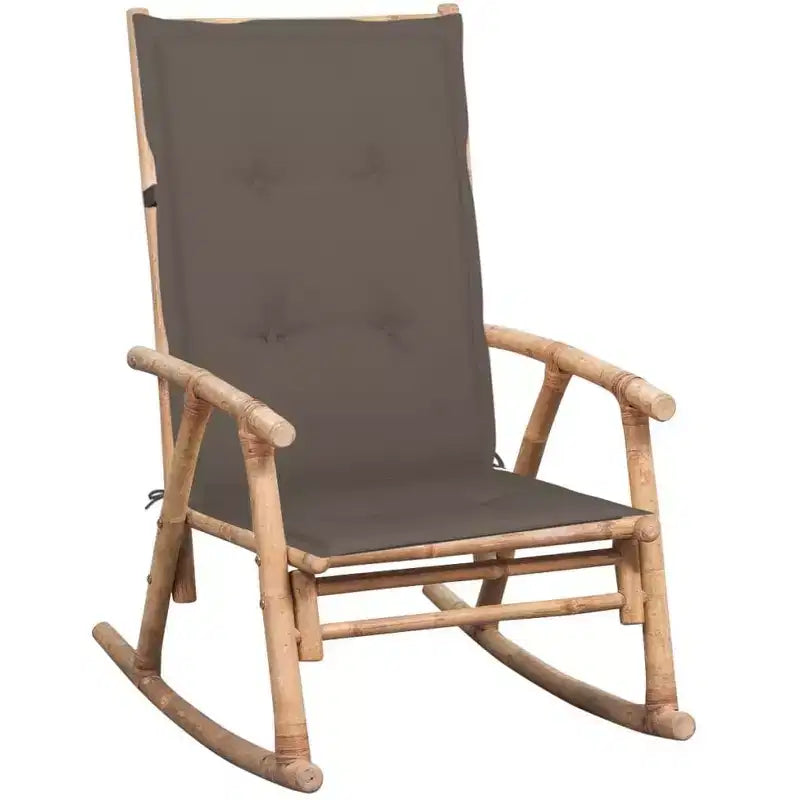 vidaXL Rocking Chair Bamboo, Bamboo, Polyester Standard Durable