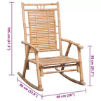 vidaXL Rocking Chair Bamboo, Bamboo, Polyester Standard Durable