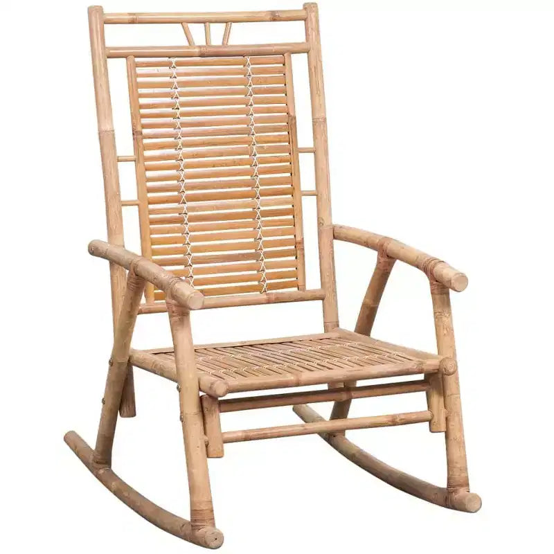 vidaXL Rocking Chair Bamboo, Bamboo, Polyester Standard Durable