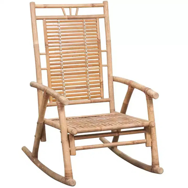 vidaXL Rocking Chair Bamboo, Bamboo, Polyester Standard Durable