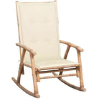 vidaXL Rocking Chair Bamboo, Bamboo, Polyester Standard Durable