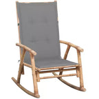 vidaXL Rocking Chair Bamboo, Bamboo, Polyester Standard Durable