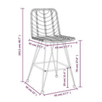 vidaXL Set of 2 Bar Stools, PE Rattan and Steel