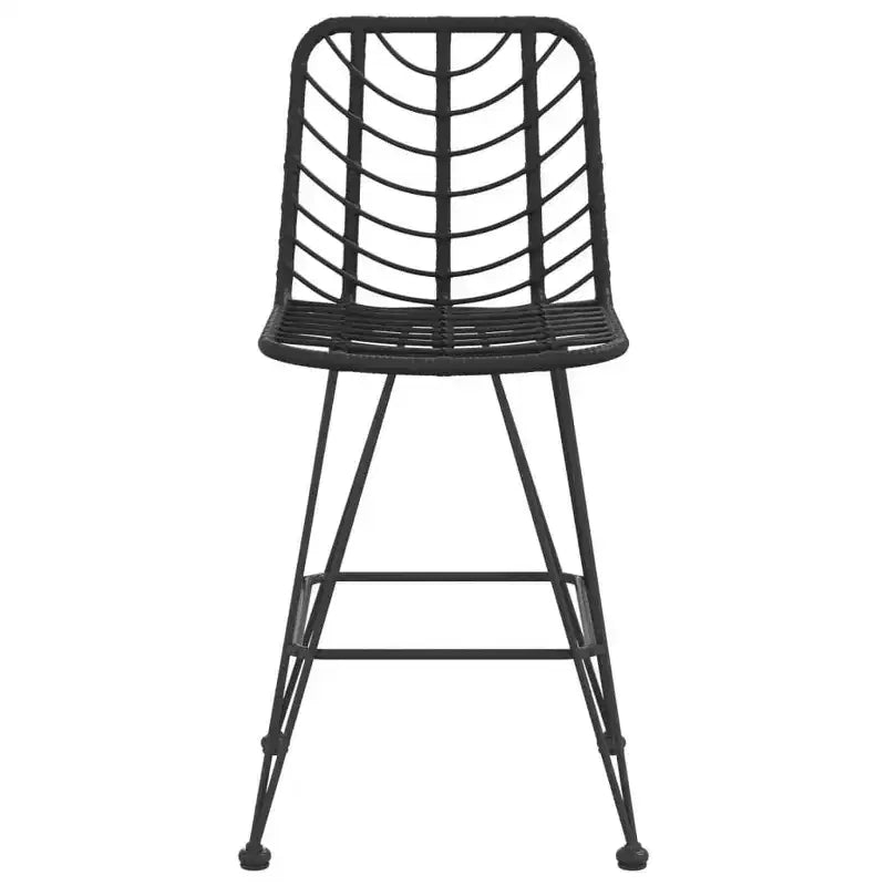 vidaXL Set of 2 Bar Stools, PE Rattan and Steel