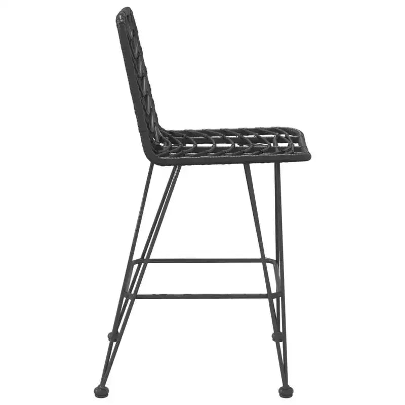 vidaXL Set of 2 Bar Stools, PE Rattan and Steel