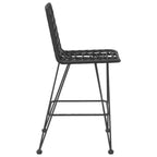 vidaXL Set of 2 Bar Stools, PE Rattan and Steel