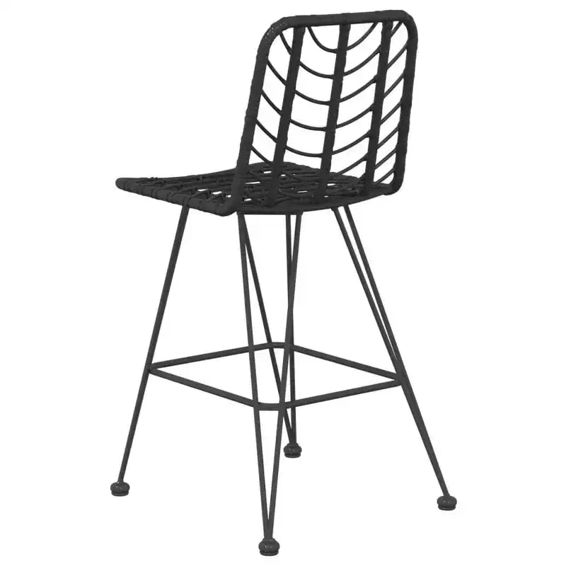 vidaXL Set of 2 Bar Stools, PE Rattan and Steel