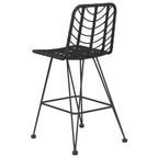 vidaXL Set of 2 Bar Stools, PE Rattan and Steel