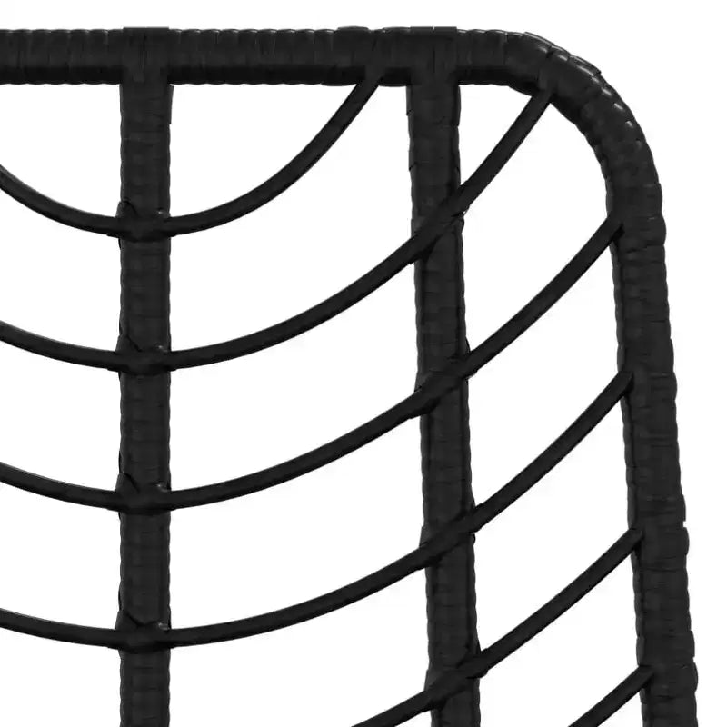 vidaXL Set of 2 Bar Stools, PE Rattan and Steel