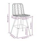 vidaXL Set of 2 Bar Stools, PE Rattan and Steel