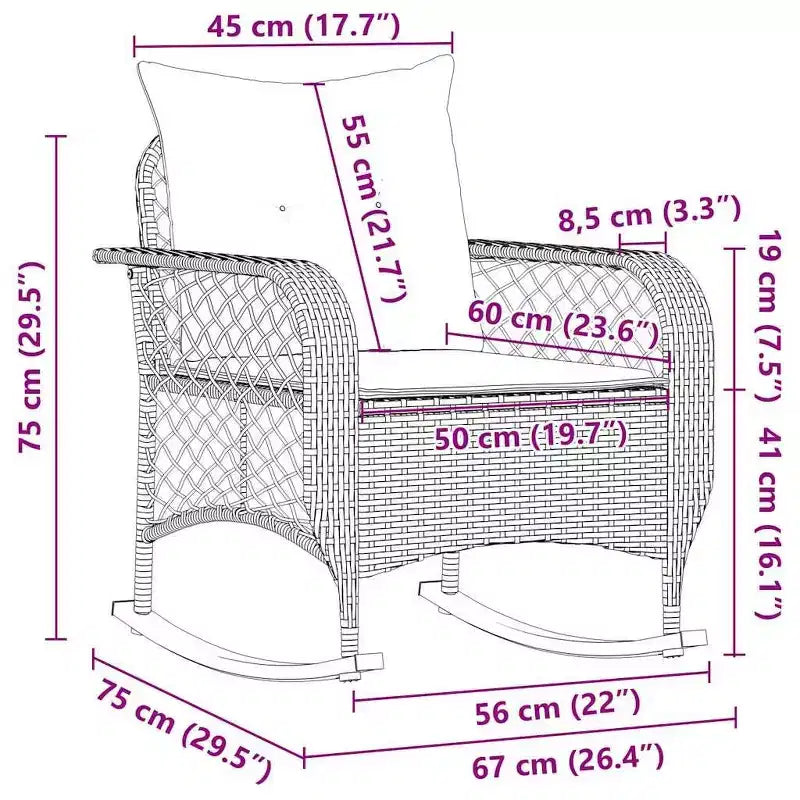 vidaXL Patio Rocking Chair