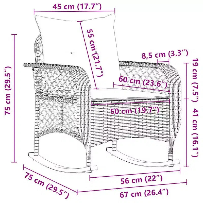 vidaXL Patio Rocking Chair