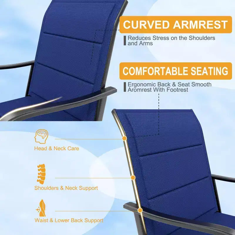 Outdoor Patio Chair for Backyard Lawn Deck, All-Weather High Back Bar Stools