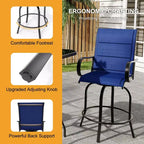 Outdoor Patio Chair for Backyard Lawn Deck, All-Weather High Back Bar Stools