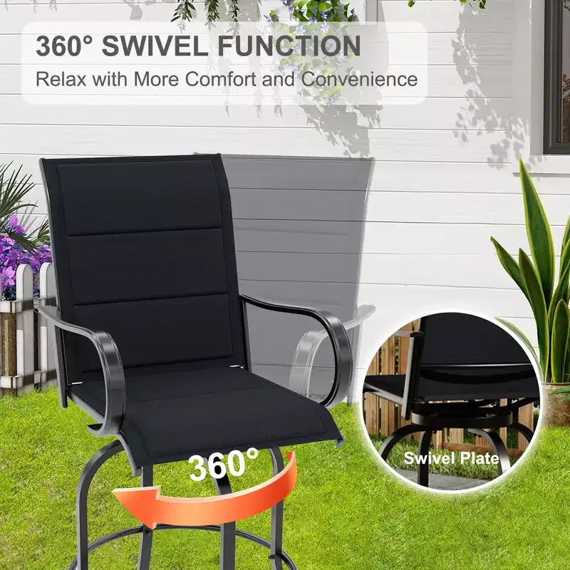 Outdoor Patio Chair for Backyard Lawn Deck, All-Weather High Back Bar Stools