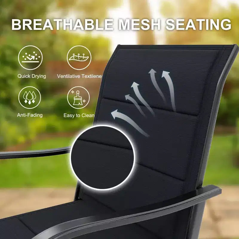 Outdoor Patio Chair for Backyard Lawn Deck, All-Weather High Back Bar Stools