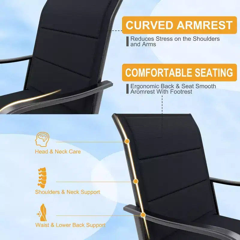 Outdoor Patio Chair for Backyard Lawn Deck, All-Weather High Back Bar Stools