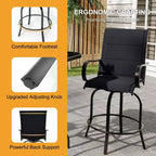 Outdoor Patio Chair for Backyard Lawn Deck, All-Weather High Back Bar Stools