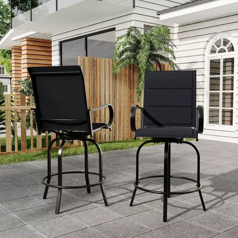 Outdoor Patio Chair for Backyard Lawn Deck, All-Weather High Back Bar Stools