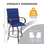 Outdoor Patio Chair for Backyard Lawn Deck, All-Weather High Back Bar Stools
