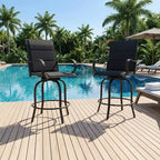 Outdoor Patio Chair for Backyard Lawn Deck, All-Weather High Back Bar Stools