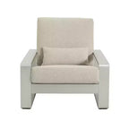 ModernLuxe Aluminum Lounge Chair Patio Club Chairs Ergonomic Accent Chair Armchair with Cushions, Indoor/Outdoor (Set of 1/2)
