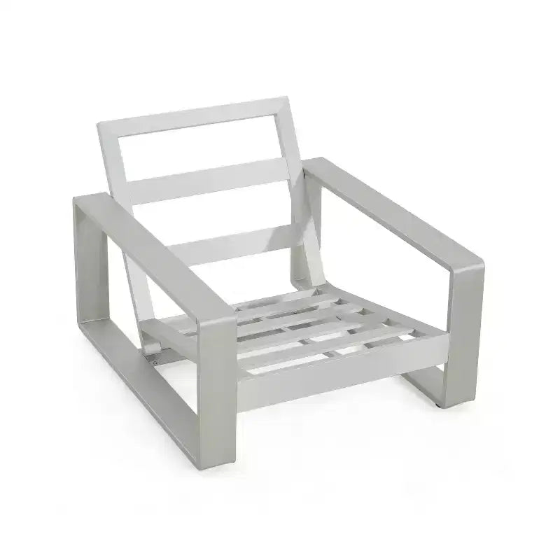 ModernLuxe Aluminum Lounge Chair Patio Club Chairs Ergonomic Accent Chair Armchair with Cushions, Indoor/Outdoor (Set of 1/2)