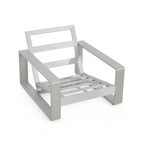 ModernLuxe Aluminum Lounge Chair Patio Club Chairs Ergonomic Accent Chair Armchair with Cushions, Indoor/Outdoor (Set of 1/2)