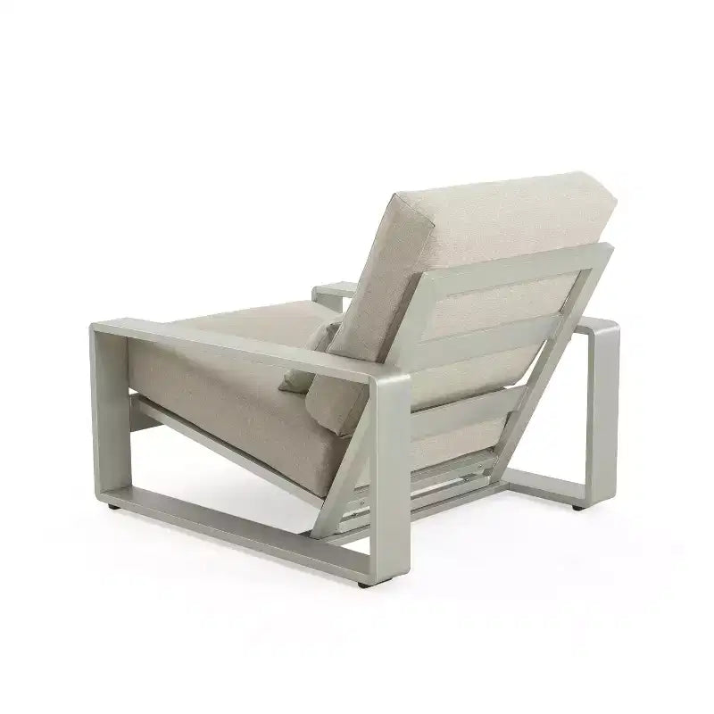 ModernLuxe Aluminum Lounge Chair Patio Club Chairs Ergonomic Accent Chair Armchair with Cushions, Indoor/Outdoor (Set of 1/2)