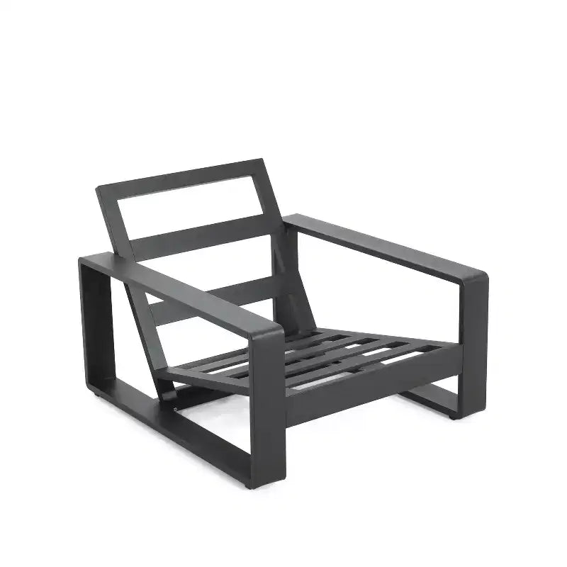 ModernLuxe Aluminum Lounge Chair Patio Club Chairs Ergonomic Accent Chair Armchair with Cushions, Indoor/Outdoor (Set of 1/2)