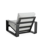 ModernLuxe Aluminum Lounge Chair Patio Club Chairs Ergonomic Accent Chair Armchair with Cushions, Indoor/Outdoor (Set of 1/2)