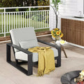 ModernLuxe Aluminum Lounge Chair Patio Club Chairs Ergonomic Accent Chair Armchair with Cushions, Indoor/Outdoor (Set of 1/2)