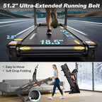 5HP Treadmill on Sale  Treadmill with 20% Incline, Foldable Treadmills for Home Small, Bluetooth Speakers, App Control, Pulse Handles, 400LB Capacity