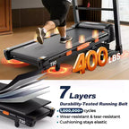 5HP Treadmill on Sale  Treadmill with 20% Incline, Foldable Treadmills for Home Small, Bluetooth Speakers, App Control, Pulse Handles, 400LB Capacity
