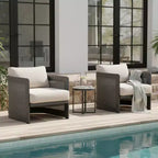 Christopher Knight Home Kamal Modern Patio Aluminum Olefin Upholstered Club Chairs with Cushion