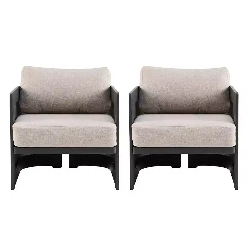 Christopher Knight Home Kamal Modern Patio Aluminum Olefin Upholstered Club Chairs with Cushion