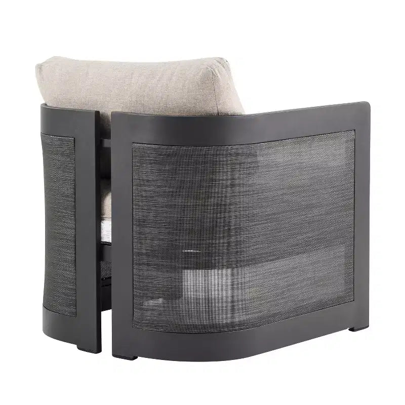 Christopher Knight Home Kamal Modern Patio Aluminum Olefin Upholstered Club Chairs with Cushion