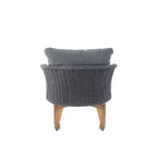 29.5-Inch Contemporary Minimalist Gray Wicker Rocking Chair with Soft Cushions, for Patio or Living Room