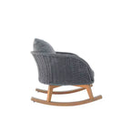 29.5-Inch Contemporary Minimalist Gray Wicker Rocking Chair with Soft Cushions, for Patio or Living Room