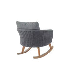 29.5-Inch Contemporary Minimalist Gray Wicker Rocking Chair with Soft Cushions, for Patio or Living Room