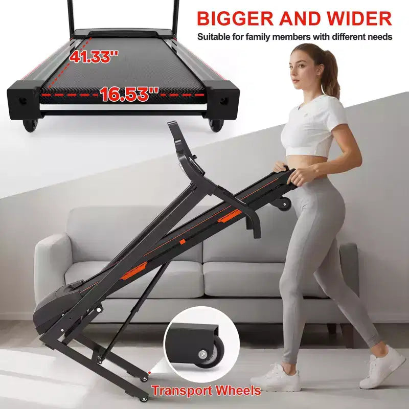 Redliro Folding Treadmill for Home  400 lb Capacity, Auto Incline, Compact & Quiet, Perfect for Walking, Running, & Home Fitness