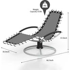 360 Swivel Heavy-Duty Outdoor Chaise Lounge Chair,Weather-Resistant Patio Lounger with Adjustable Backrest for Poolside,Backyard,Lawn&Sunbathing