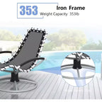 360 Swivel Heavy-Duty Outdoor Chaise Lounge Chair,Weather-Resistant Patio Lounger with Adjustable Backrest for Poolside,Backyard,Lawn&Sunbathing