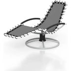 360 Swivel Heavy-Duty Outdoor Chaise Lounge Chair,Weather-Resistant Patio Lounger with Adjustable Backrest for Poolside,Backyard,Lawn&Sunbathing