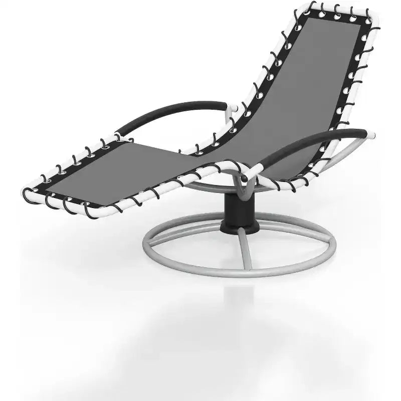 360 Swivel Heavy-Duty Outdoor Chaise Lounge Chair,Weather-Resistant Patio Lounger with Adjustable Backrest for Poolside,Backyard,Lawn&Sunbathing