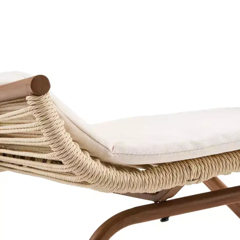 ModernLuxe Outdoor Rocking Chair with High Arc Backrest & Cushion, PE Rattan Patio Rocker, Modern Wicker Lounge Chair