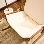 ModernLuxe Outdoor Rocking Chair with High Arc Backrest & Cushion, PE Rattan Patio Rocker, Modern Wicker Lounge Chair