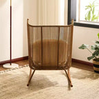 ModernLuxe Outdoor Rocking Chair with High Arc Backrest & Cushion, PE Rattan Patio Rocker, Modern Wicker Lounge Chair